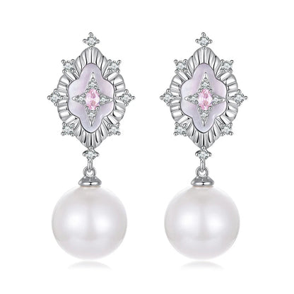 JEW011ER   Starlight Pink Shell Earrings for Women - Klixstore