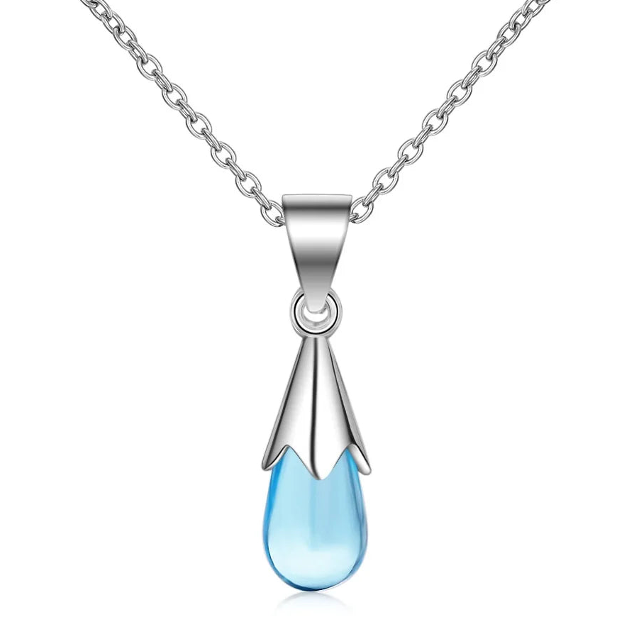 925 Sterling Silver Sky Blue Pendant Necklace for Women