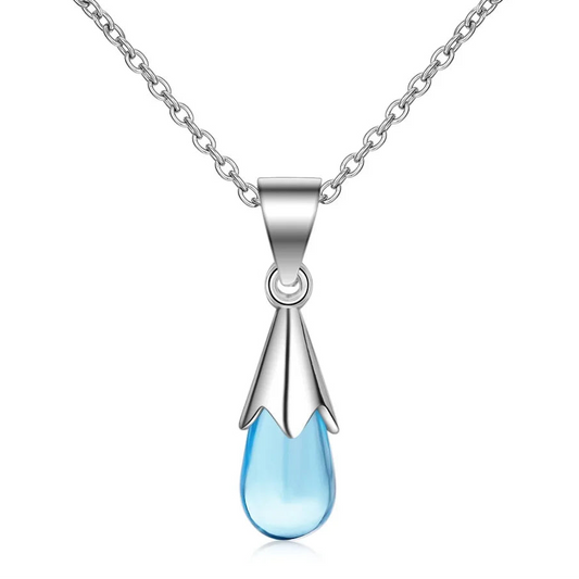 925 Sterling Silver Sky Blue Pendant Necklace for Women