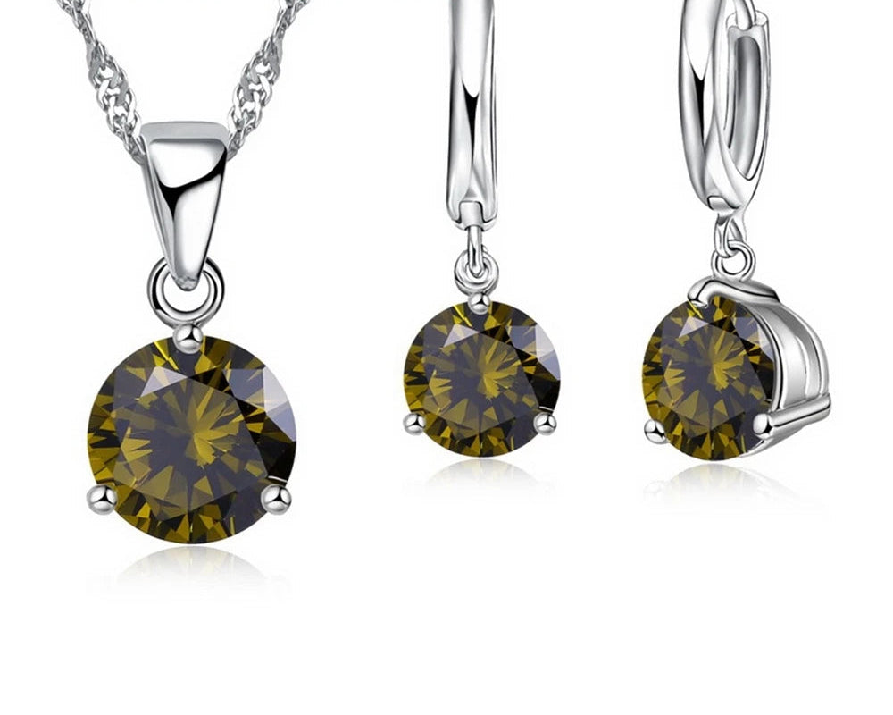 925 Silver Classic Crystal Jewelry Set