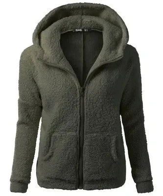 Women’s Warm Fleece Zip-Up Hoodie Coat