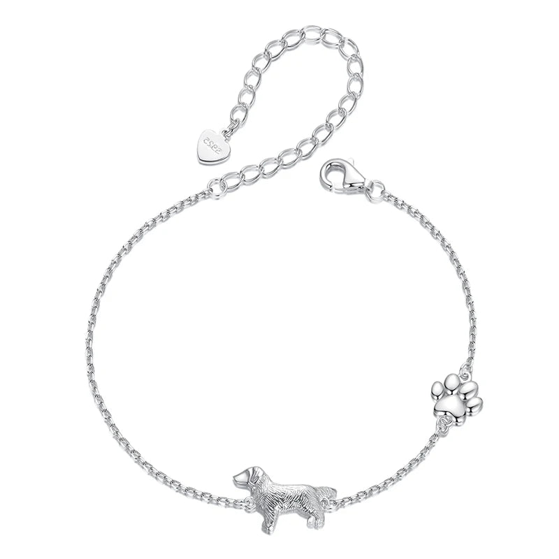 JEW003BR     Solid 925 Sterling Silver Cute Cat / Dog Chain Bracelet for Women Delicate Jewelry  Bracelet - Klixstore