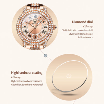 Diamond Quartz Watch for Women Set Gift