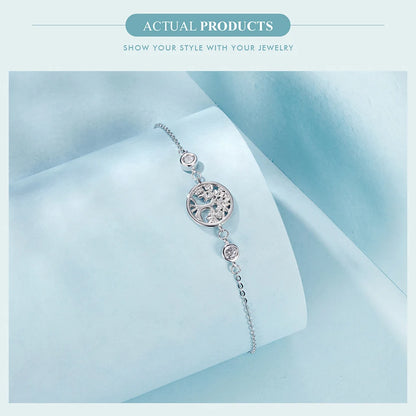 JEW002BR    Authentic 925 Sterling Silver Tree of Life Bracelet for Women Delicate Jewelry Family Tree - Klixstore