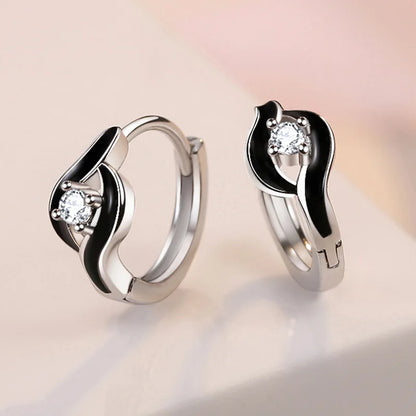 925 Sterling Silver Charm Hoop Earrings