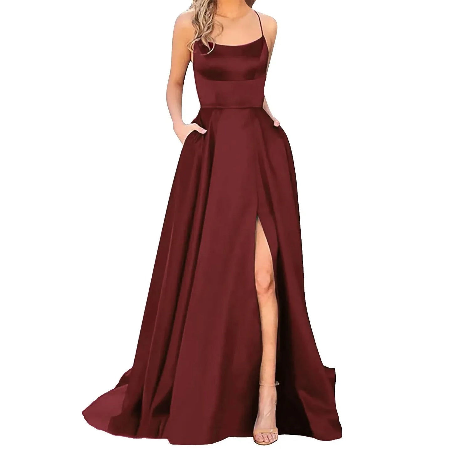 Elegant Halter Off-Shoulder Gala Dress