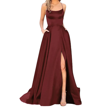 Elegant Halter Off-Shoulder Gala Dress