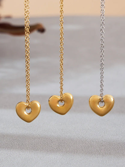 18k Gold Heart Pendant Jewelry Set for Women
