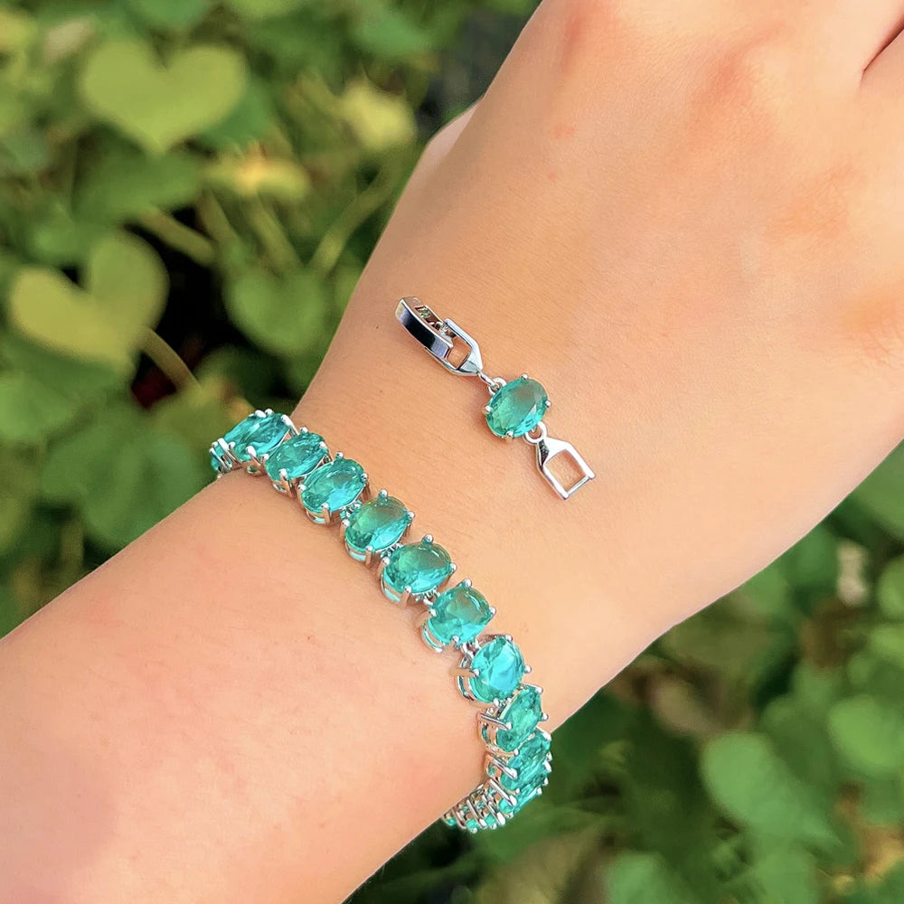 Crystal Tennis Oval CZ Bracelet