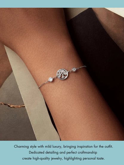 JEW002BR    Authentic 925 Sterling Silver Tree of Life Bracelet for Women Delicate Jewelry Family Tree - Klixstore
