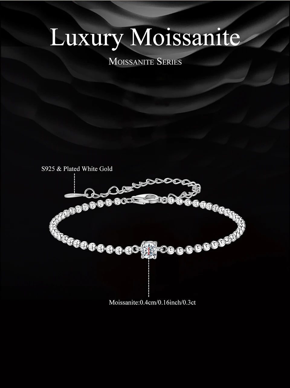 Moissanite Beads Bracelet