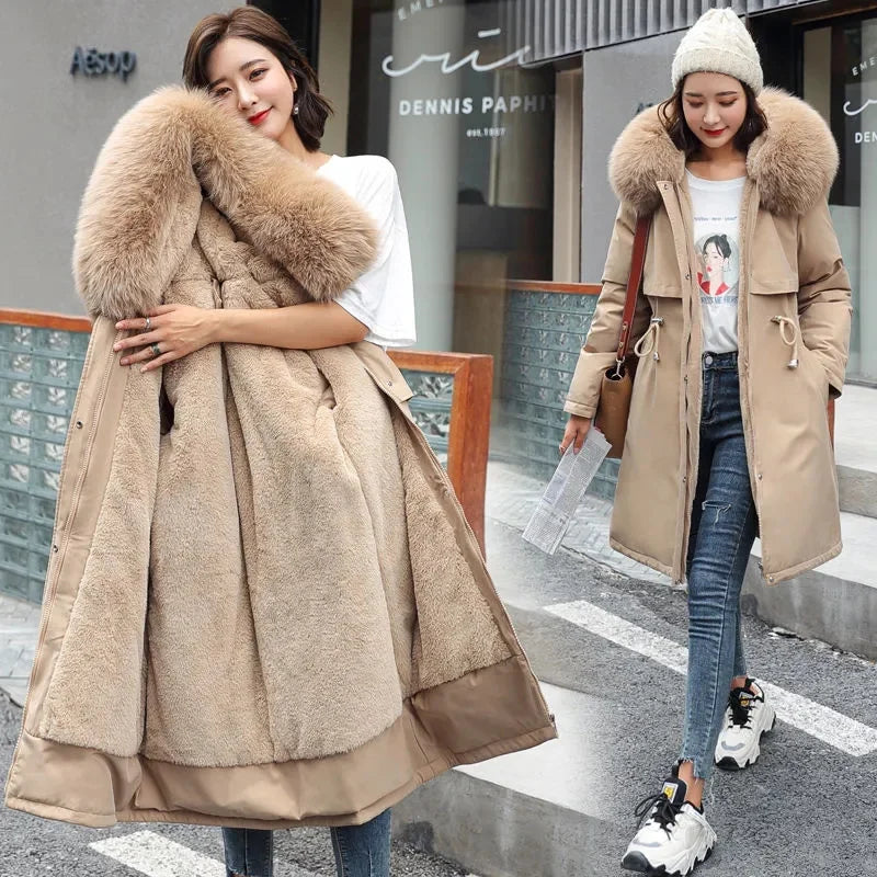 Winter Hooded Parka Coat for Women 2025