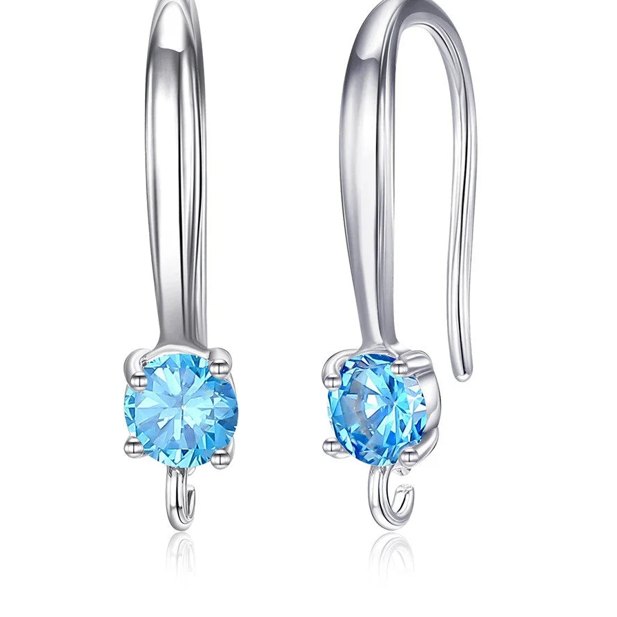 925 Sterling Silver Geometric CZ Dangle Earrings for Women
