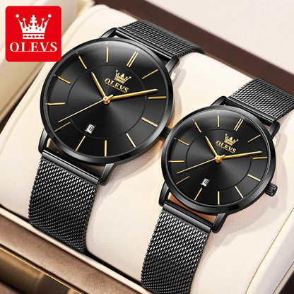 “Elegant Ultra-Thin Couple Watch by OLEVS”