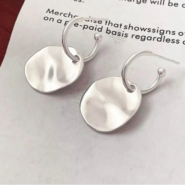 925 Silver Simple Style Circle Earrings