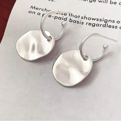925 Silver Simple Style Circle Earrings
