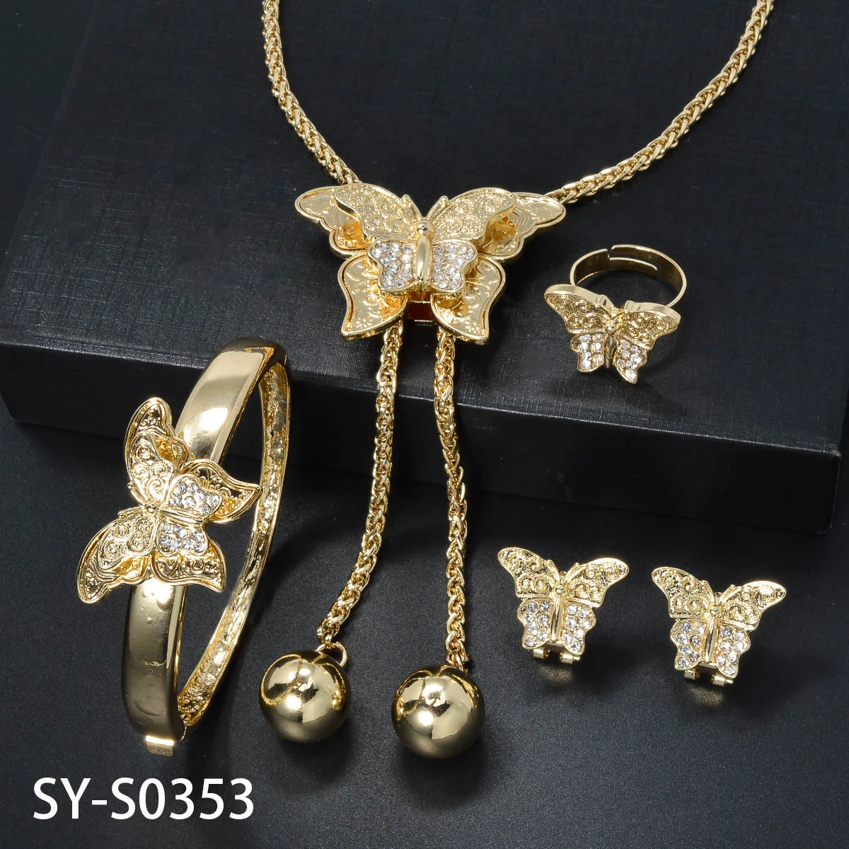 4PCS Butterfly Jewelry Set