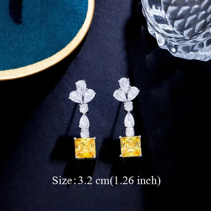 Water Drop CZ Silver Earrings
