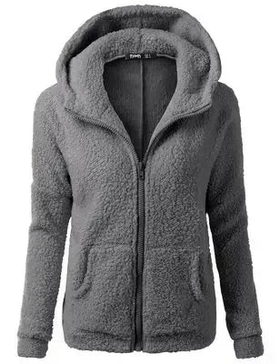 Women’s Warm Fleece Zip-Up Hoodie Coat