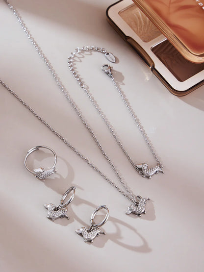 18k Gold plated Dachshund Jewelry Set for Women