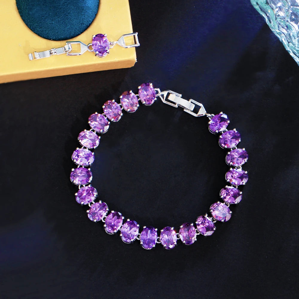 Crystal Tennis Oval CZ Bracelet