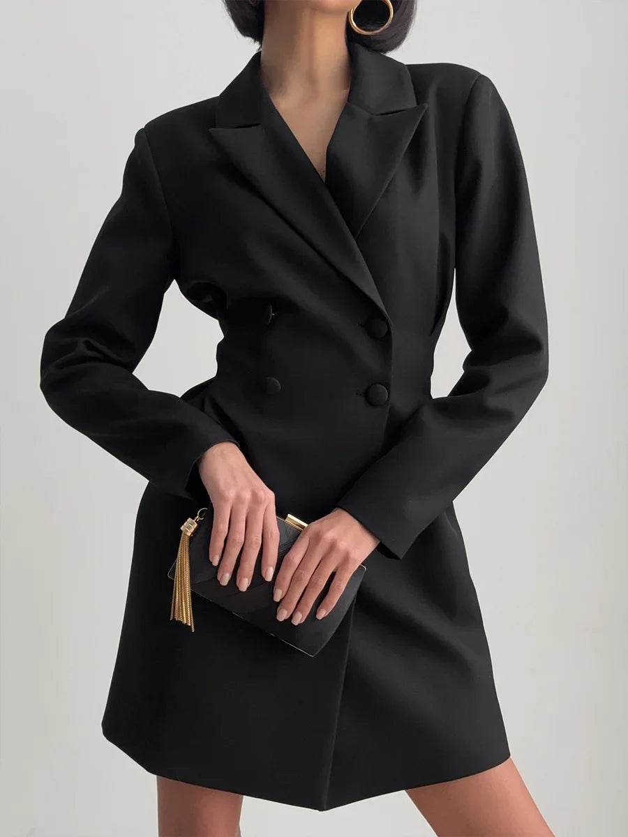 Elegant Double Breasted Blazer Dress for Women