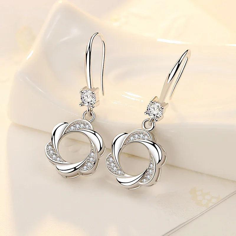 925 Sterling Silver Charm Hoop Earrings