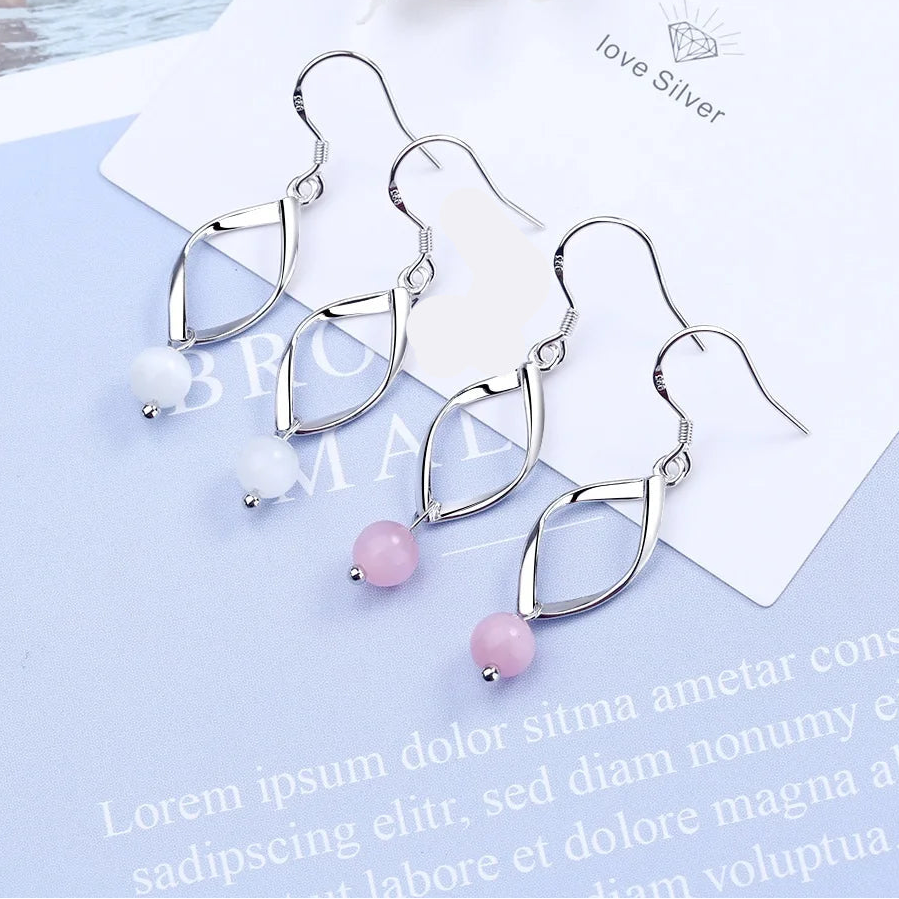 925 Sterling Silver Leaf Dangle Earrings for Women