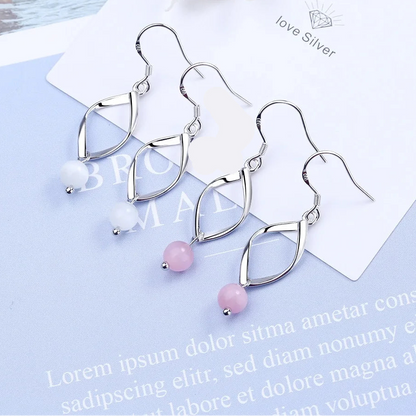 925 Sterling Silver Leaf Dangle Earrings for Women