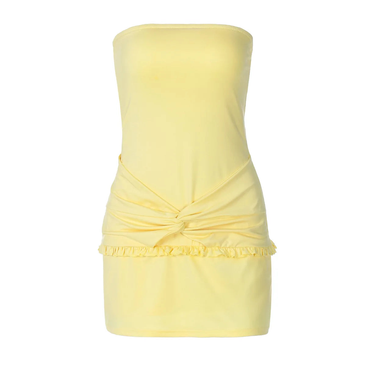 CLO060DJ
 Fashion Halter Neck Backless Tunics Short Dresses for Women  Sexy Sleeveless High Waist  Solid Ball Gown - Klixstore