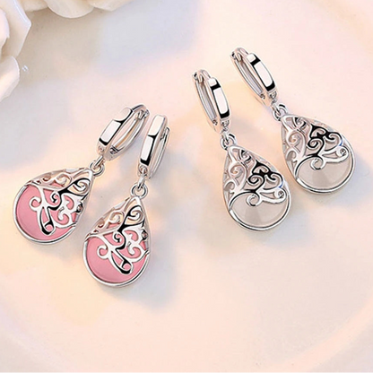 925 Silver Vintage Water Drop Earrings