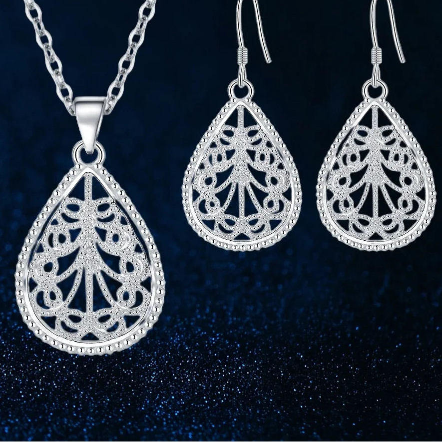 New Trend Genuine 925 Sterling Silver Jewelry Set for Women