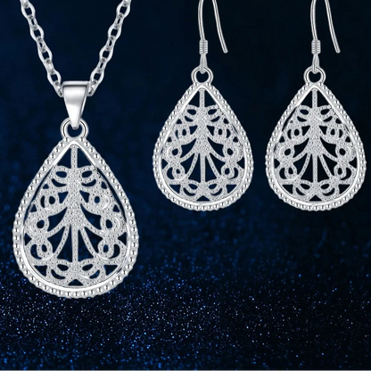 New Trend Genuine 925 Sterling Silver Jewelry Set for Women