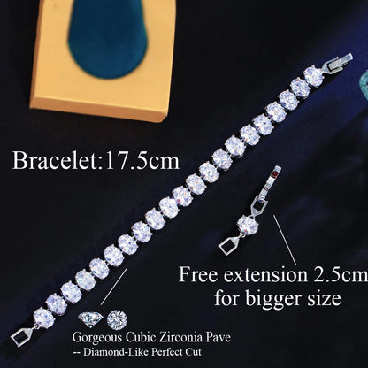 Crystal Tennis Oval CZ Bracelet