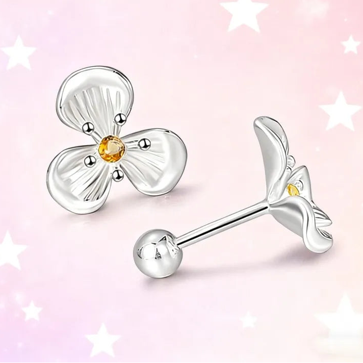 925 Silver Classic Flower Stud Earrings