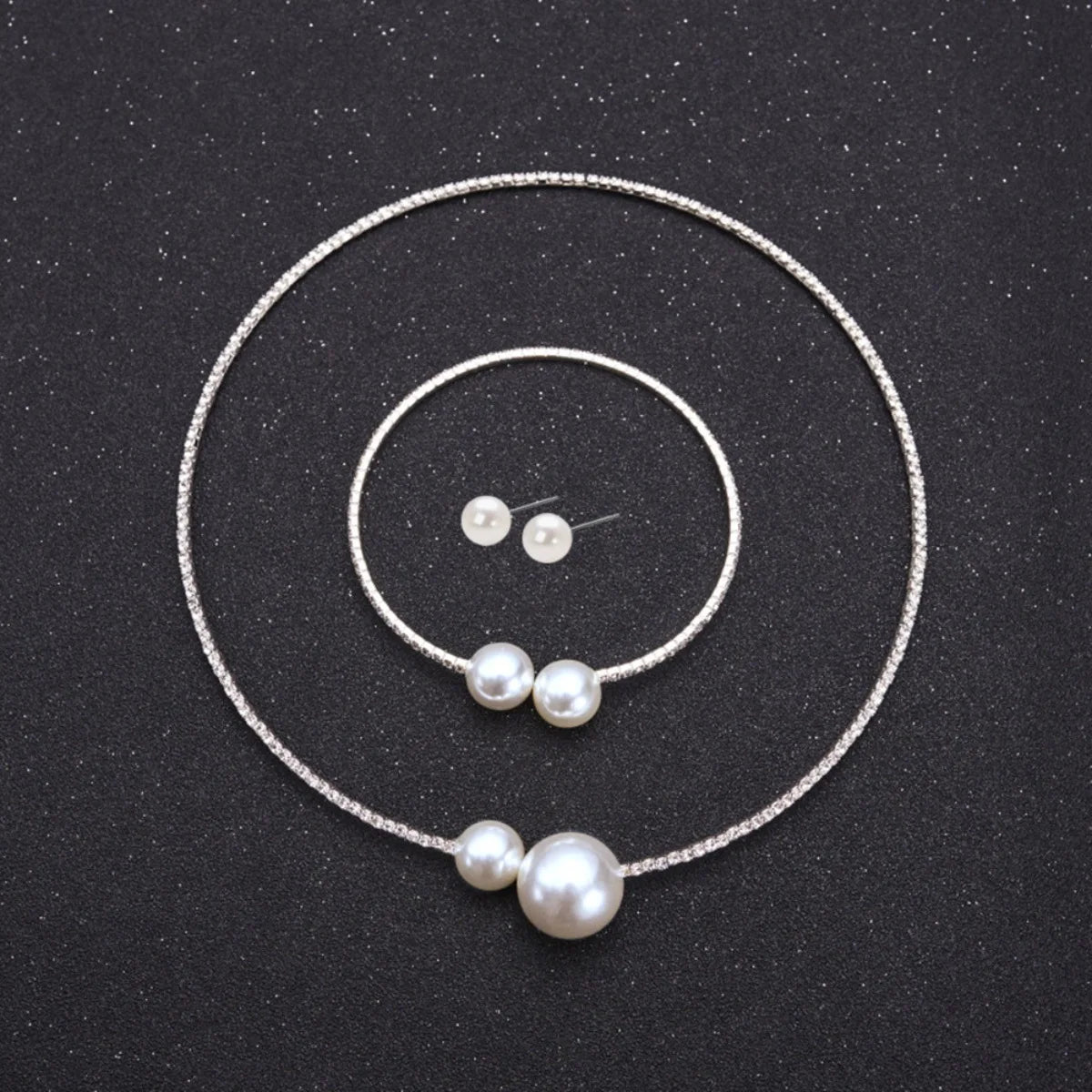 Pearl Rhinestone Bridal Jewelry Set