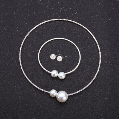 Pearl Rhinestone Bridal Jewelry Set