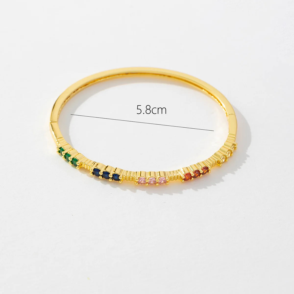 Colored Zircon Gold Bangle