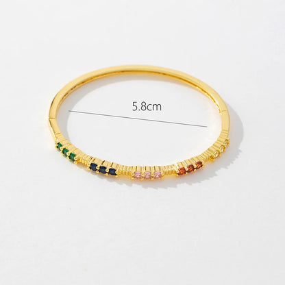 Colored Zircon Gold Bangle
