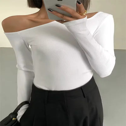 Off-Shoulder Slim Fit Crop Top for Women