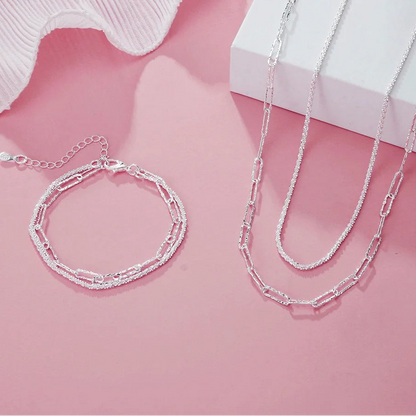 New Trend Genuine 925 Sterling Silver Jewelry Set for Women