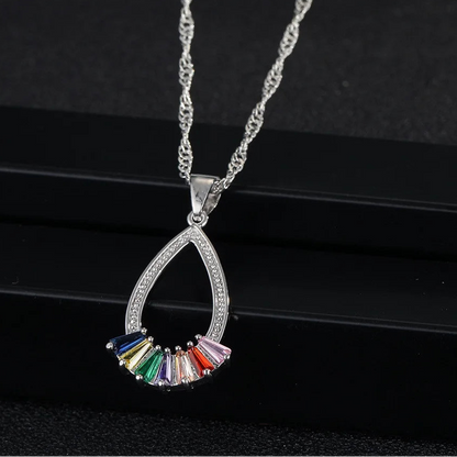 925 Silver Rainbow Crystal Jewelry Set