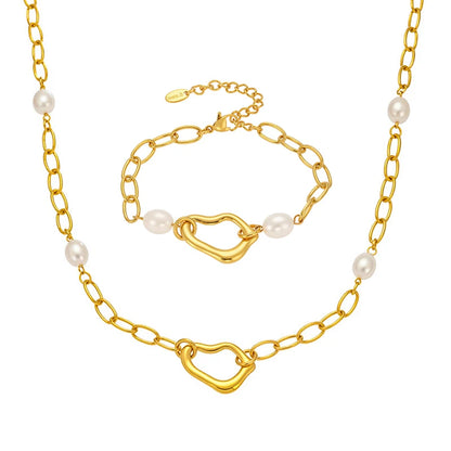 18k Gold Waterproof Chain Jewelry Set for Women