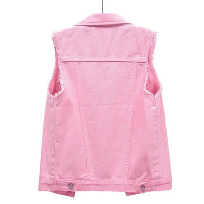 Vintage Sleeveless Denim Vest Women 2025