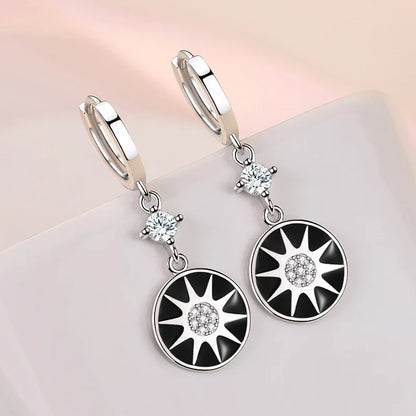 925 Sterling Silver Charm Hoop Earrings