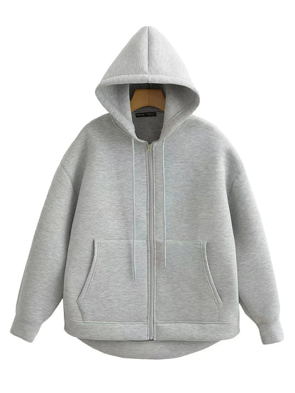 Women’s Gray Hooded Zip Jacket 2025