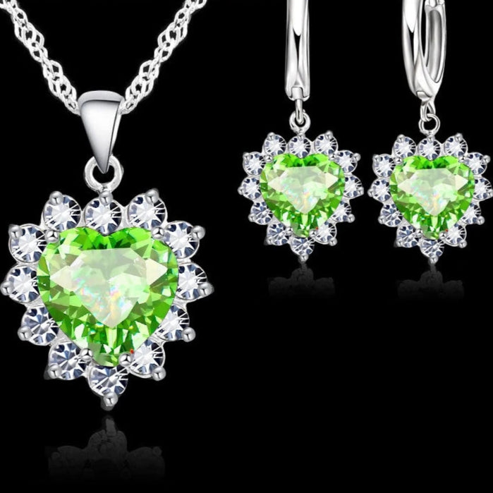 Cubic Zirconia Heart  Set