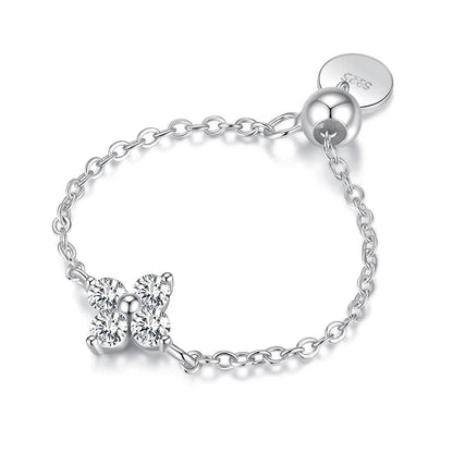 Four Leaf Clover Lucky Chain Ring