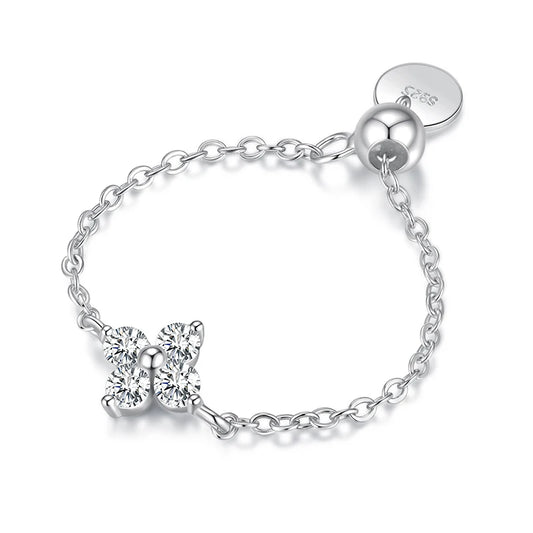 Four Leaf Clover Lucky Chain Ring