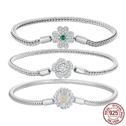 Zircon Rose Buckle Bracelet